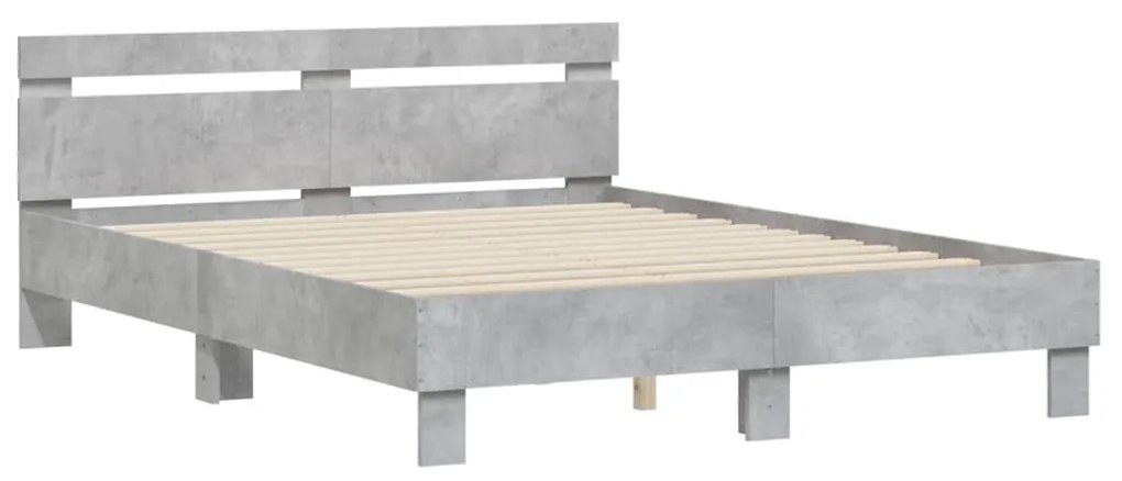 Giroletto Testiera Grigio Cemento 140x190 cm Legno Multistrato