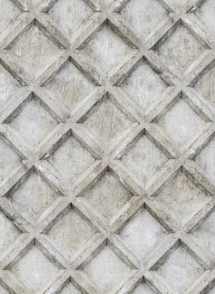 Rebel Walls Carta da parati Small Concrete Trellis - Harsh Grey