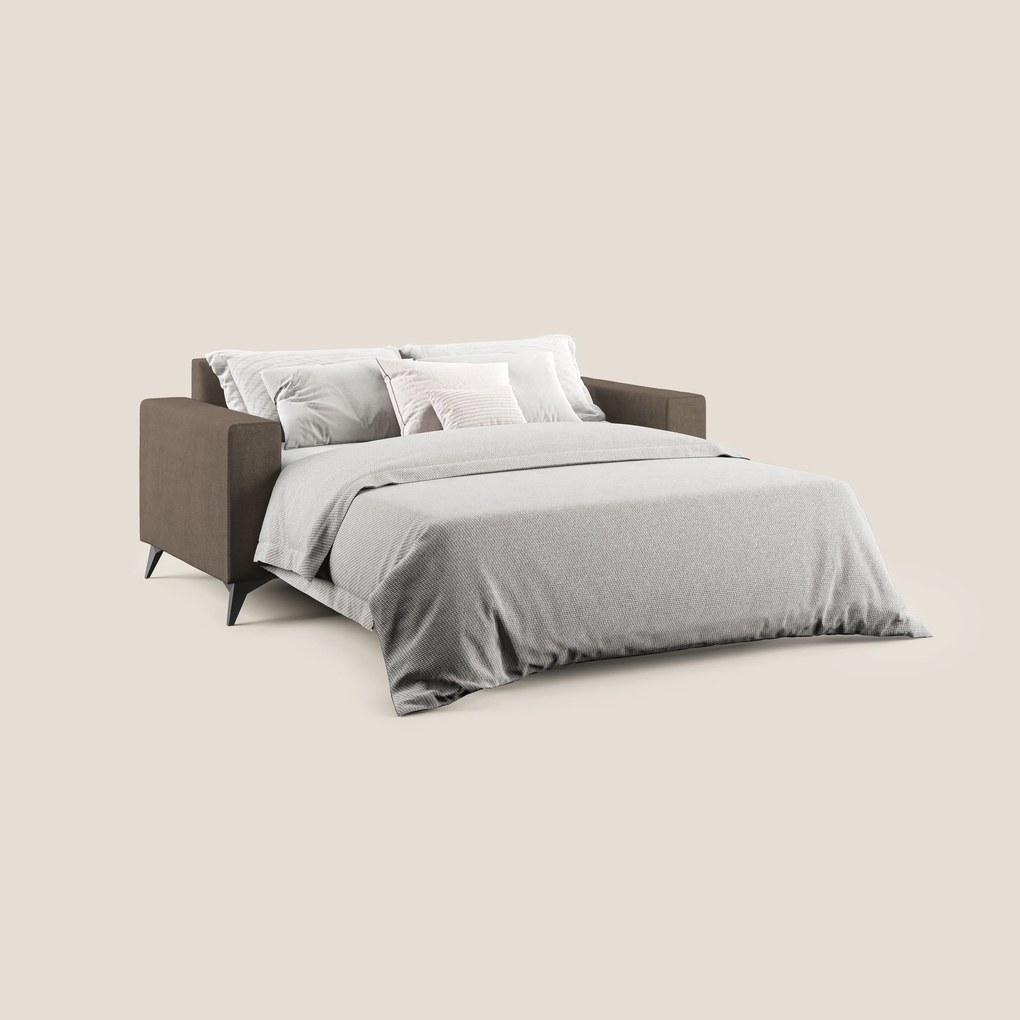 Pegaso divano letto con poggiatesta reclinabili e rivestimento T02 marrone
