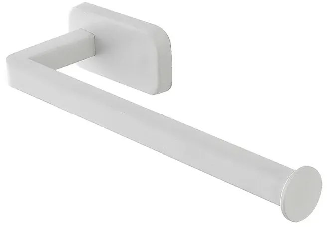 Porta salviette a muro 25 cm in acciaio inox bianco con doppio fissaggio