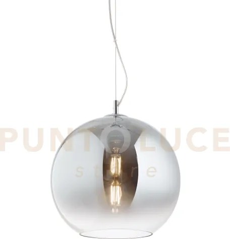 Nemo sospensione 1 luce attacco e27 30cm in vetro soffiato cromo sf...