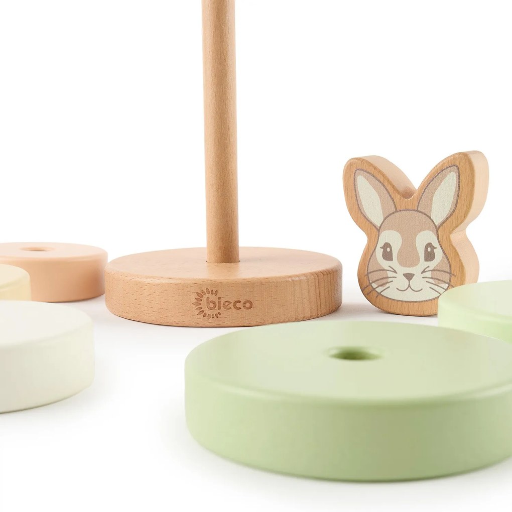 Bieco - Torre impilabile in legno - coniglietto Fine