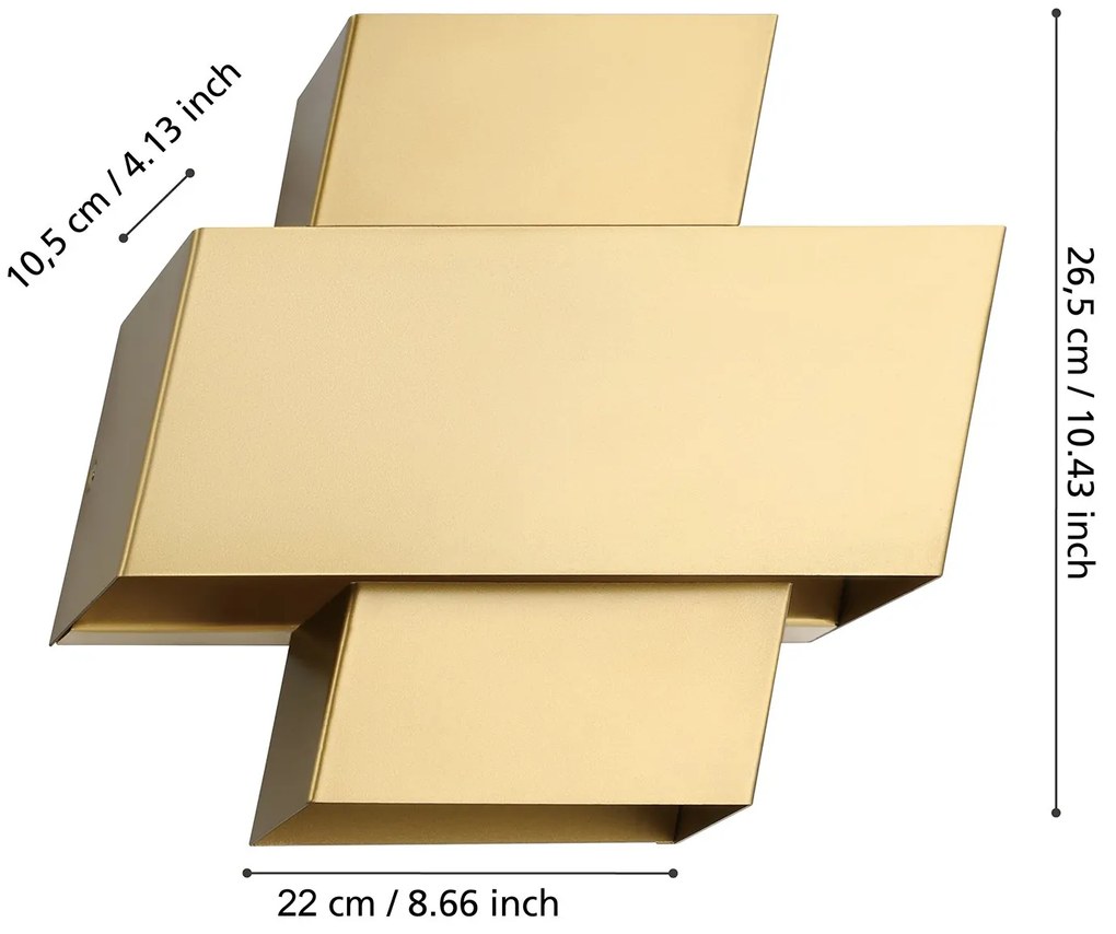 Applique Minimal Timparossa Acciaio Oro 1 Luce E27