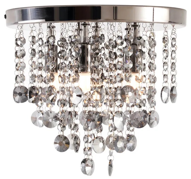 Lampada da soffitto classica nera con vetro fumé - Medusa