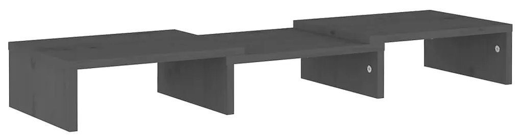 Supporto per monitor grigio 60x24x10,5cm legno massello di pino