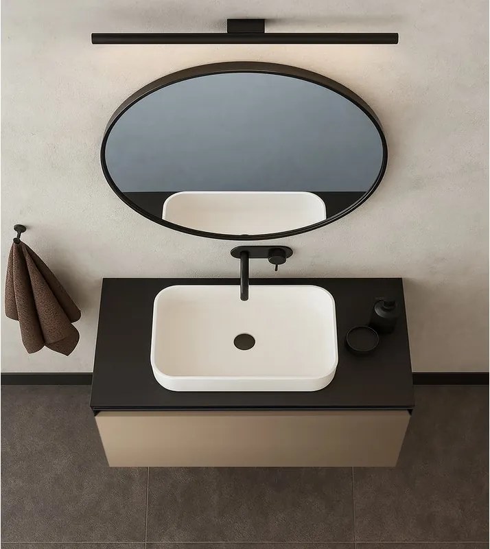 Mobile da bagno sospeso sotto lavabo Fusion L100 H40 P45 cm bronzo, 1 cassetto