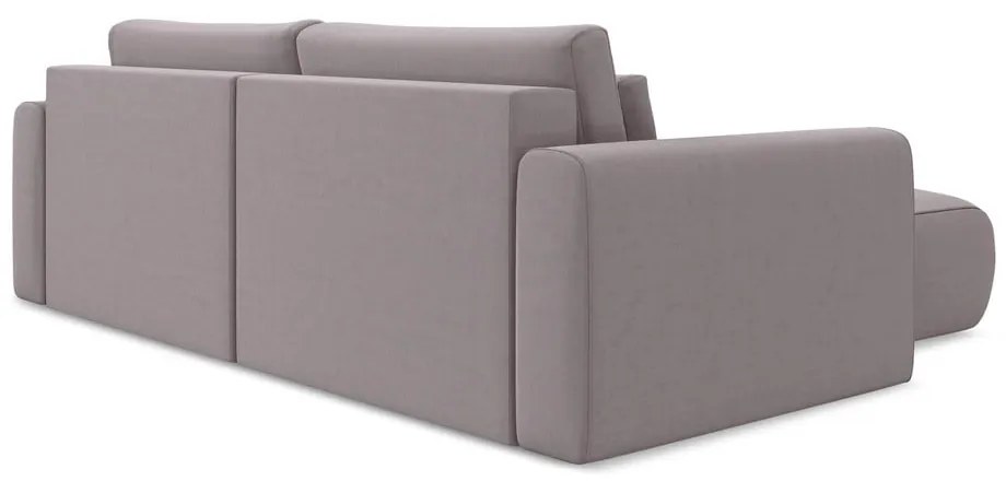 Divano angolare lavanda allungabile/con contenitore (con penisola a sinistra/con chaise lounge) con rivestimento in velluto Kapua – Makamii