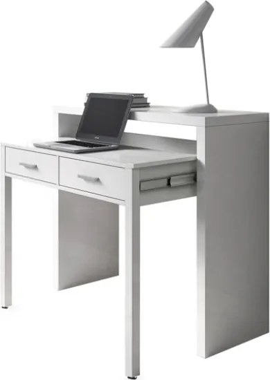Scrivania Consolle Estraibile Salvaspazio 98x36x87 Cm Bianco Opaco
