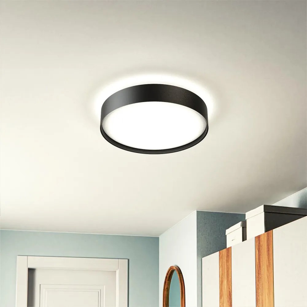 Plafoniera LED Rotonda 18W Ø350mm, CCT Bianco Variabile, IP20 - Nera Colore Bianco Variabile CCT