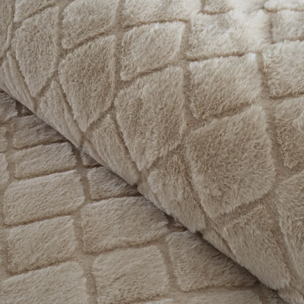 Biancheria da letto matrimoniale in micropile beige 200x200 cm Cosy Diamond - Catherine Lansfield