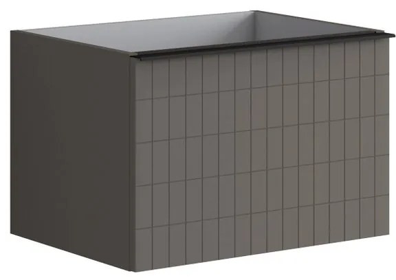 Mobile da bagno sospeso sotto lavabo L 60 x H 40 x P 45.5 cm grigio laccato opaco, 1 cassetto Pixel grid