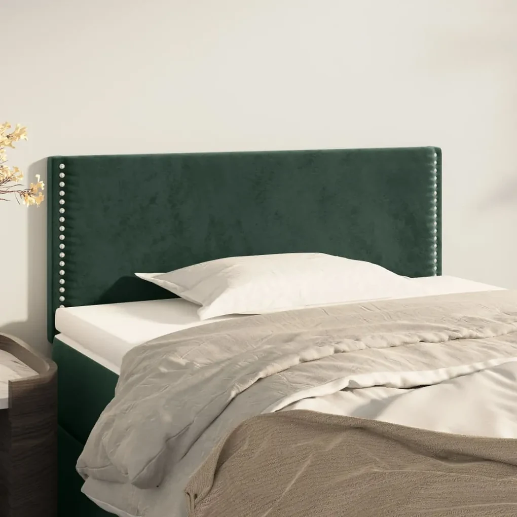 Testiera verde scuro 80x5x78/88 cm in velluto