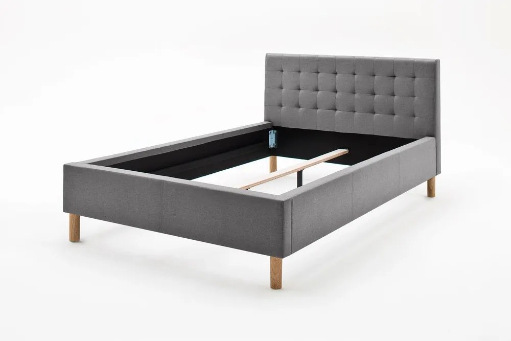Letto singolo imbottito grigio chiaro rete non inclusa 120x200 cm Malin – Meise Möbel