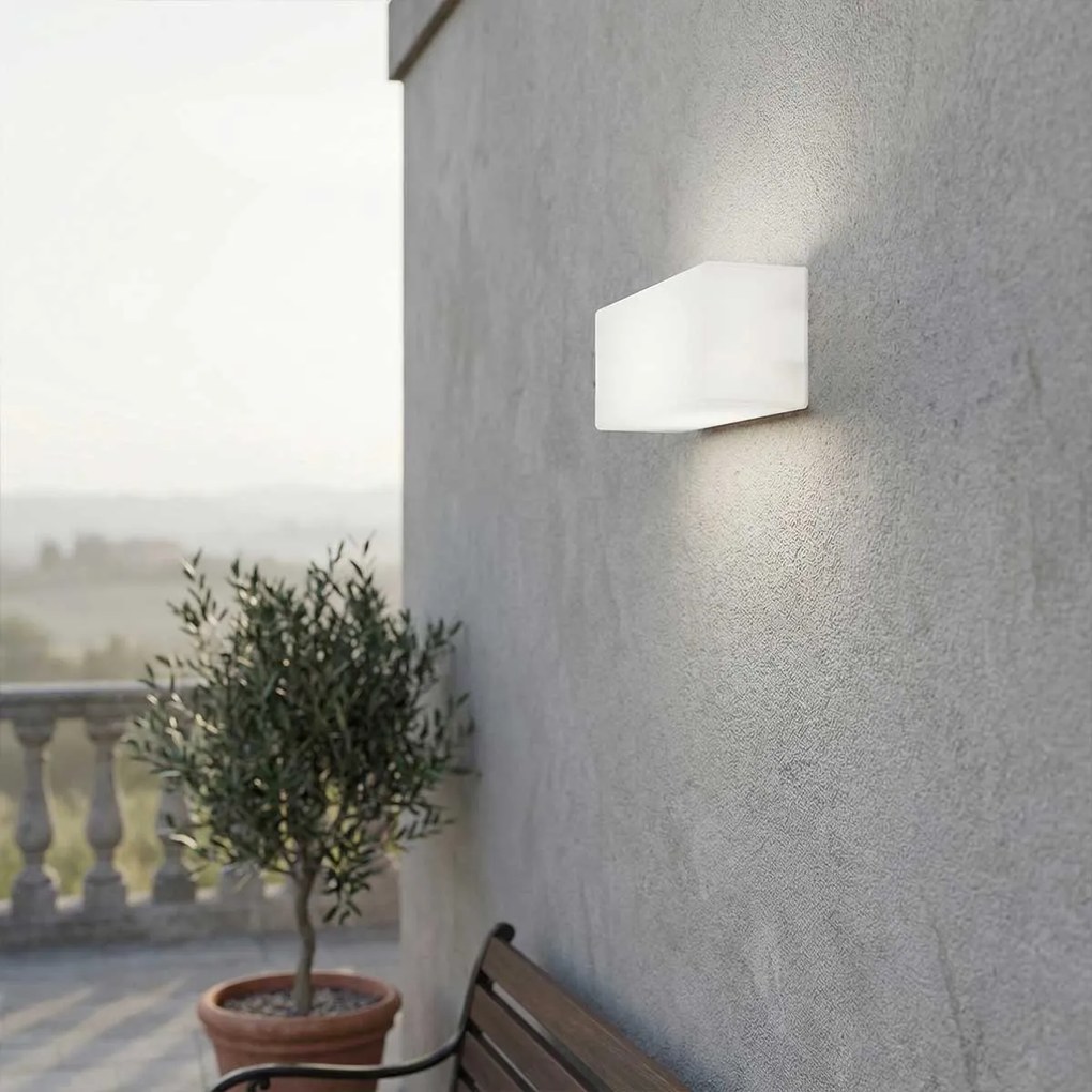 Applique 2xE27 per esterni a Luce Diffusa IP65 Bianca - Serie Glow