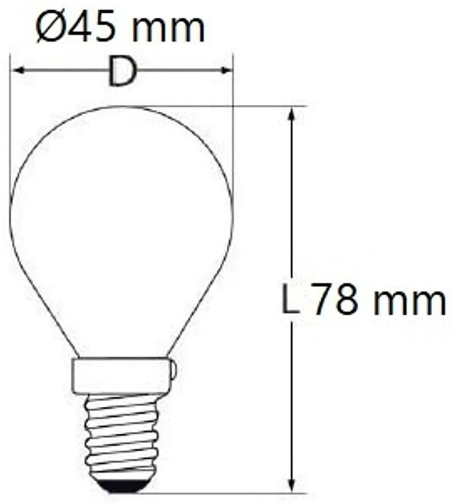 Lampada LED E14 45W a Sfera - 110lm/W Colore Bianco Freddo 6.000K