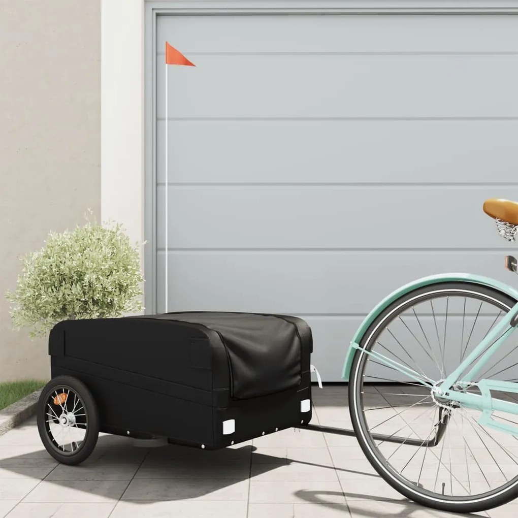 Rimorchio Da Bici Nero 45 Kg İn Ferro /