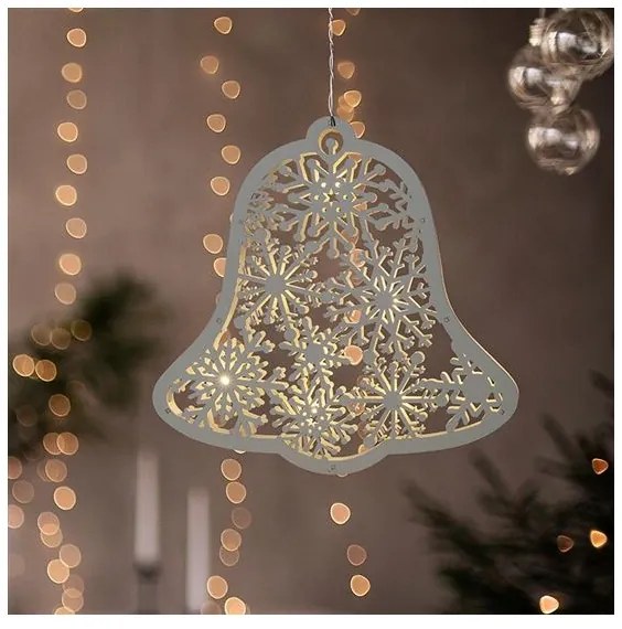 Solight 1V296 - Campanella decorativa natalizia a LED 9xLED/2xAA, bianco caldo