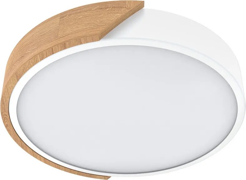 Plafoniera LED Rotonda 18W CCT Ø300mm Legno/Bianco