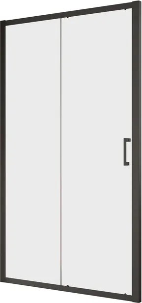 Porta doccia scorrevole L 176-182 cm x H 200 cm in vetro trasparente SP. 6 mm, profilo nero, serie Era