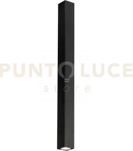 Plafoniera fluke quadrata nera 1 luce attacco gu10 6x6x75cm