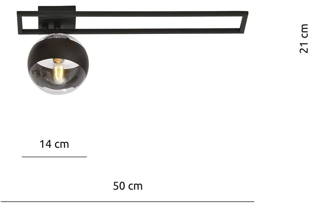 Plafoniera Moderna Andromeda Acciaio Nero 1 Luce E14 Ip20