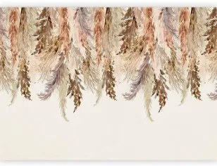 Carta da parati - Minimalist boho landscape - dangling leaves in beige colours Premium 150x105