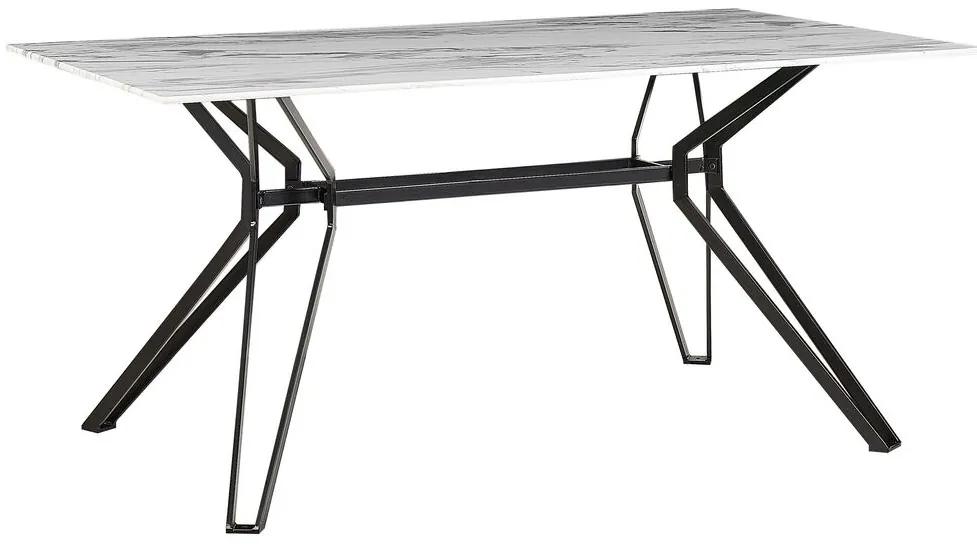 Tavolo da pranzo vetro temperato bianco e nero 160 x 90 cm BALLINA Beliani