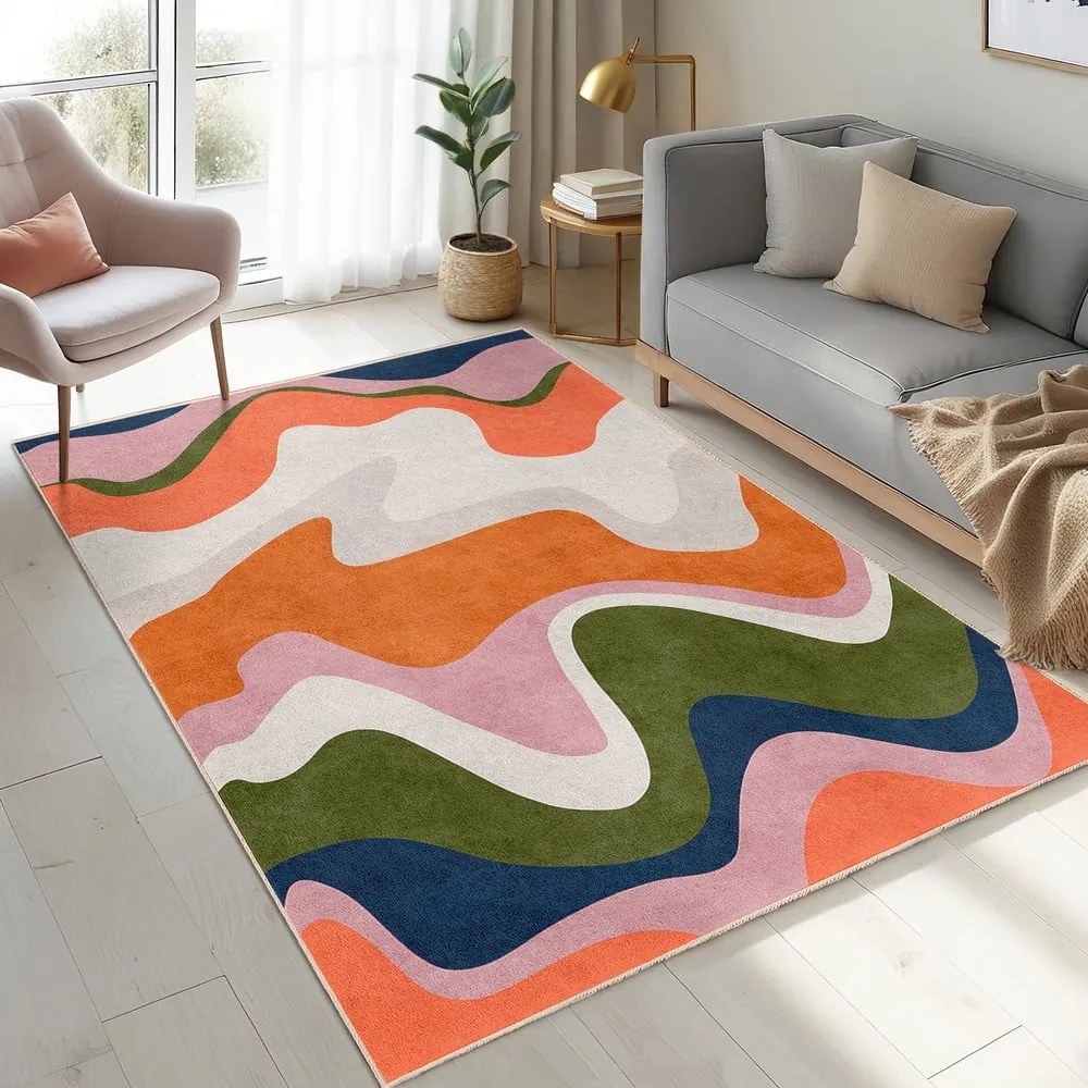 Tappeto arancione lavabile 60x100 cm Squiggly Orange – Mila Home