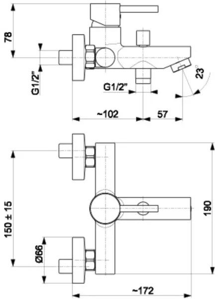 KFA Armatura 5824-010-81 - Miscelatore vasca NEDA ottone/nero opaco