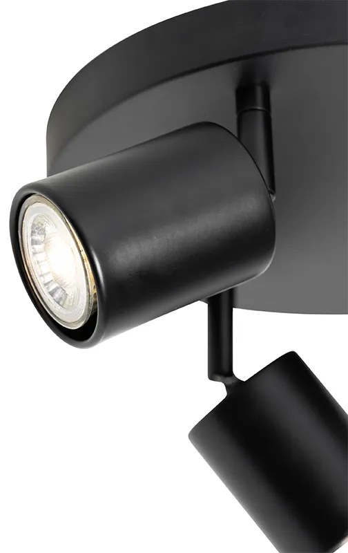Plafoniera moderna nera regolabile rotonda 3 luci - Java