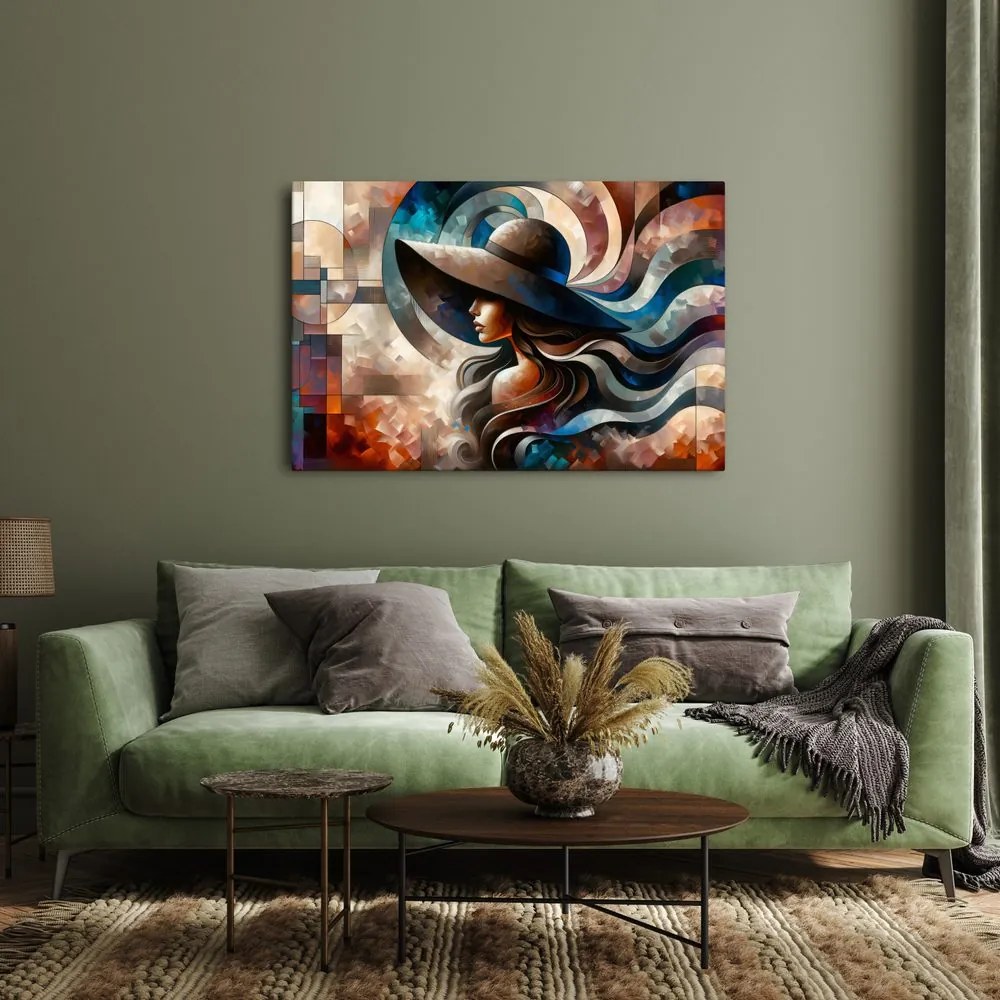 Quadro su tela – Donna elegante in stile colorato