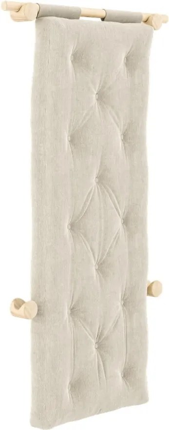 Poltrona color crema allungabile con rivestimento in velluto a coste Hooked – Karup Design