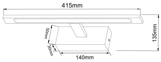 Zuma Line W89443-12W-GD - Illuminazione a LED per specchi ALTER LED/12W/230V IP44 oro