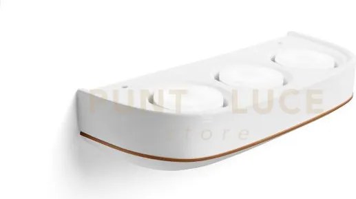 Ellade applique a parete 3 luci attacco gx53 in gesso bianco con ri...