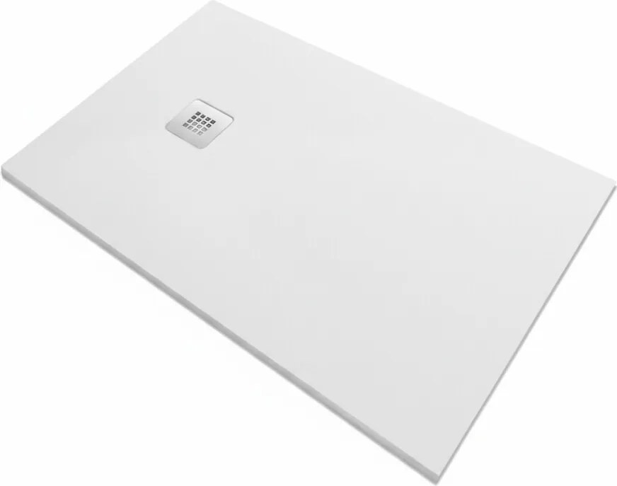 Piatto doccia in pietra marmoresina SolidStone h 2,8cm bianco ral 9003 80x160