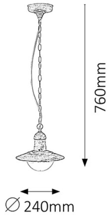 Rabalux 8740 - Lampada a sospensione da esterno OSLO 1xE27/60W