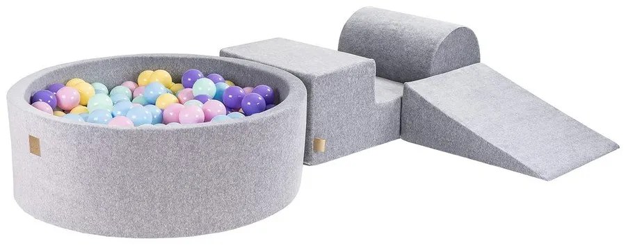 Gioco per psicomotricità grigio in velluto 3 pz altezza totale 30 cm 225x90 cm Montessori – Meowbaby