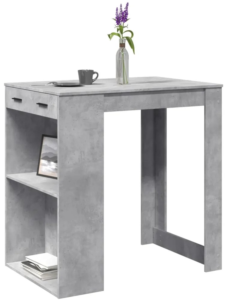 Tavolo Da Bar Grigio Cemento 102x70x103,5 Cm İn Truciolato /