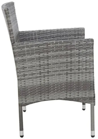 Panchina da Giardino 105 cm in Polyrattan Grigio