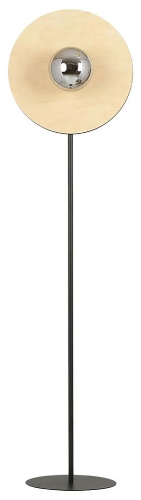 Piantana Moderno Brigid Acciaio Nero Marrone Grigio 1 Luce E14 Ip20