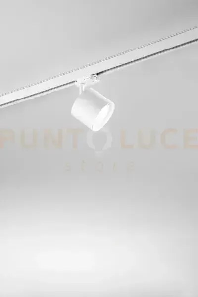 Faretto in alluminio bianco binario d.10cm 1 luce attacco gx53 orie...