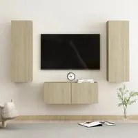 Set Porta TV 3 pz Rovere Sonoma in Truciolato cod mxl 9569