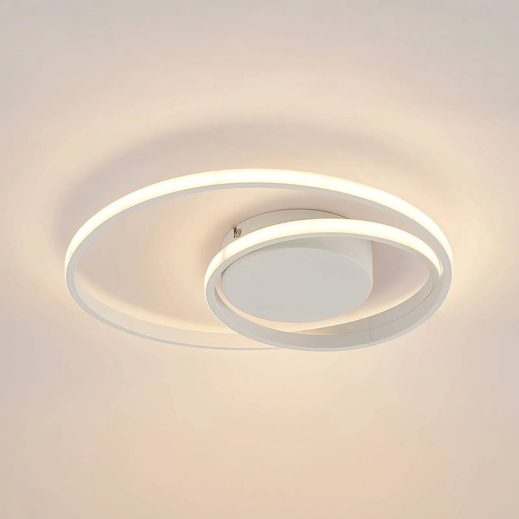 Plafoniera LED Lindby Emisua, bianco, CCT, dimmerabile