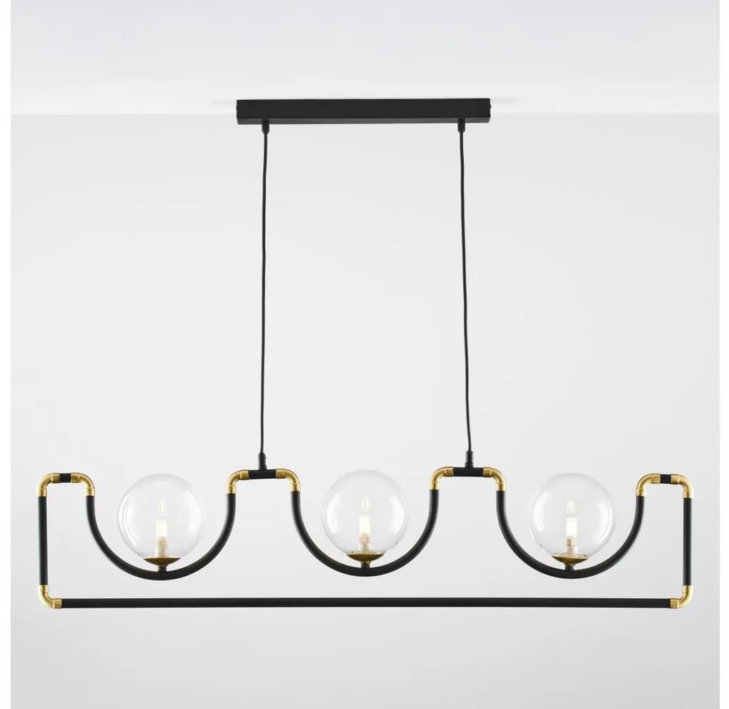 Jupiter 1990 - Lampadario a sospensione con filo HANZA 3xG9/10W/230V nero/oro