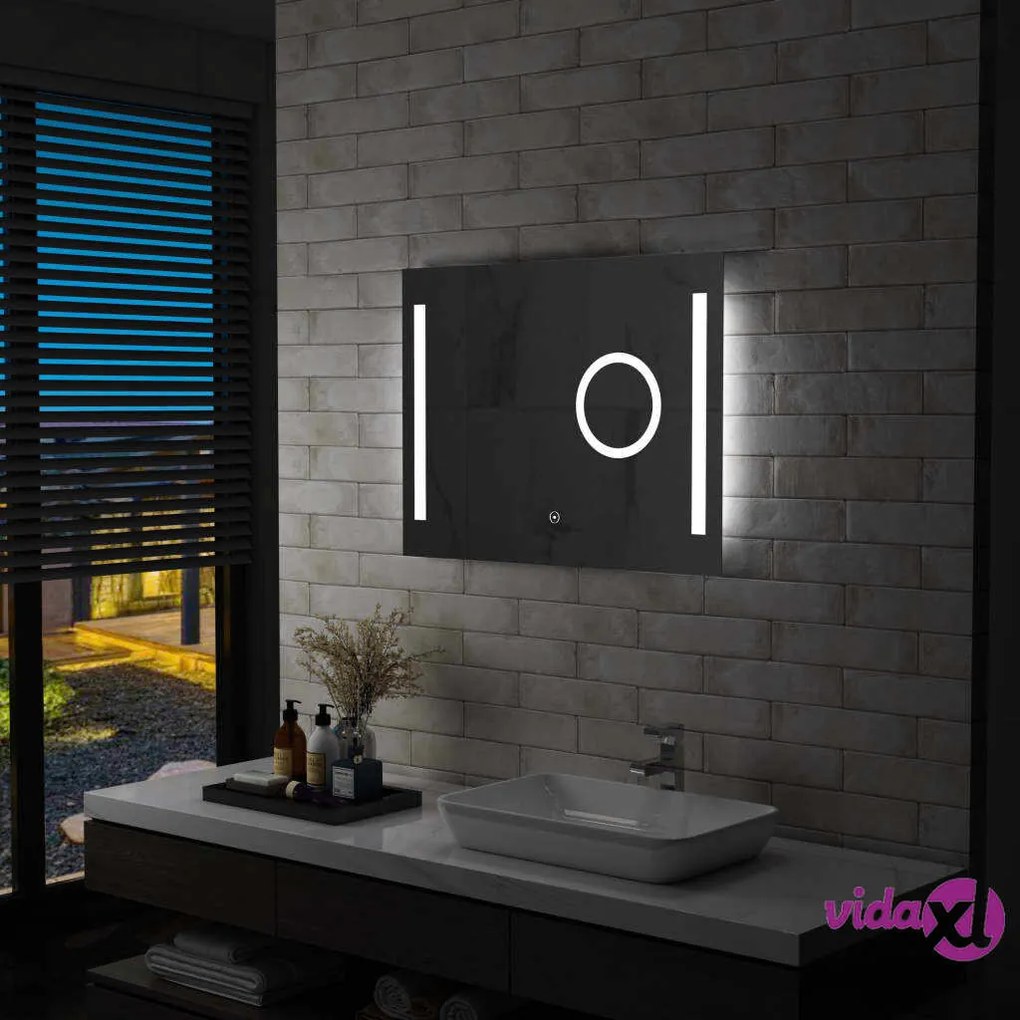 vidaXL Specchio LED da Bagno con Sensore Tattile 80x60 cm