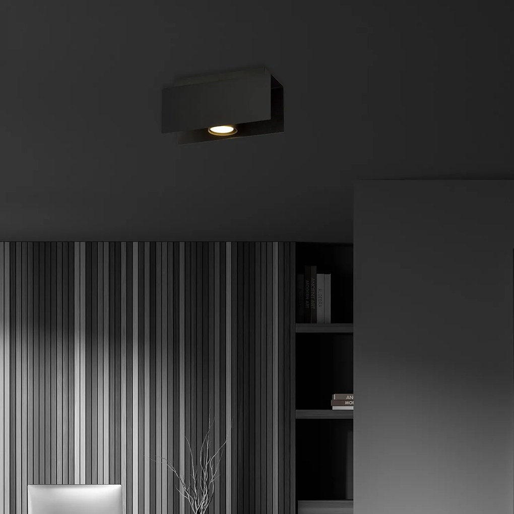 Plafoniera Moderna 1 Luce Cassiopea In Acciaio Nero