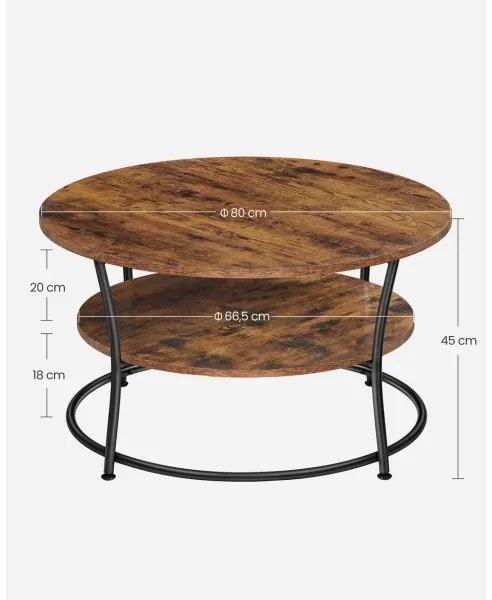 Tavolino da salotto ELDUR marrone/nero