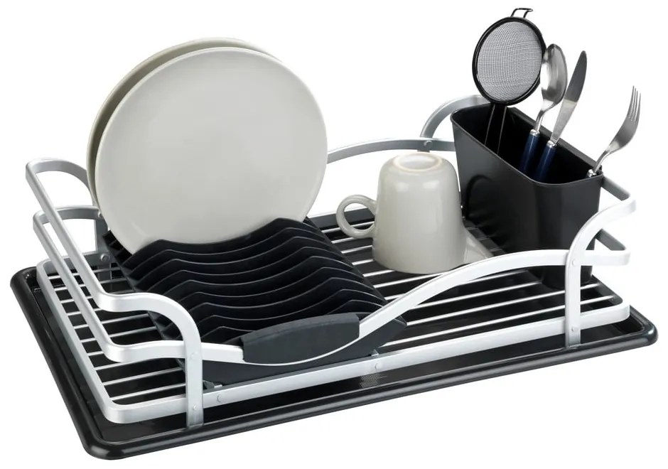 Scolapiatti in alluminio a goccia nera - Wenko