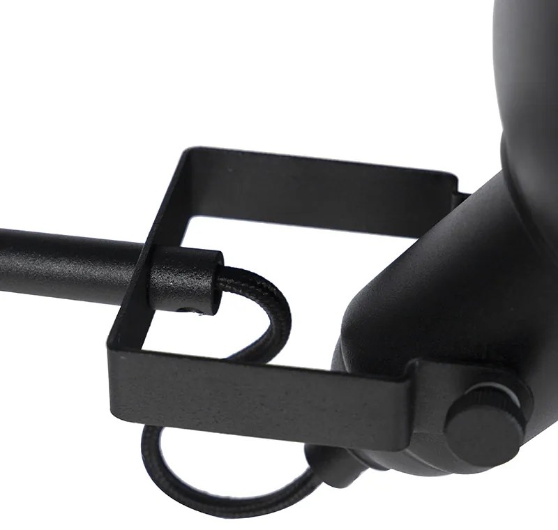 Lampada da terra industriale nera con oro 1 luce - Tommy