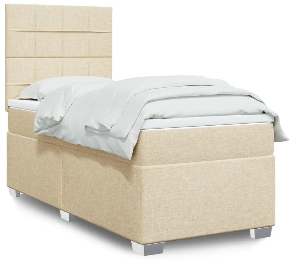 Giroletto A Molle Con Materasso Crema 100x200 Cm İn Tessuto /